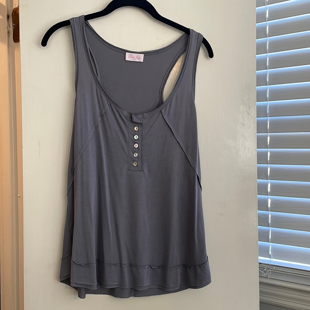 Pink lily racer back tank